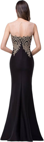Women's Lace Applique Long Formal Mermaid Evening Prom Dresses Bmbride