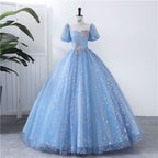 BMbride Women's Beading Sweetheart Ball Gown Tulle Layed Long Quinceanera Dress