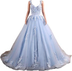 BMbride Women's Beading Sweetheart Ball Gown Tulle Layed Long Quinceanera Dress