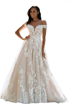 Women's Beach Spaghetti Strap Wedding Dresses for Bride 2025 Boho Long Lace Bridal Gowns for Wedding