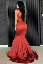 Burnt Orange Long Mermaid Prom Dress BM bride