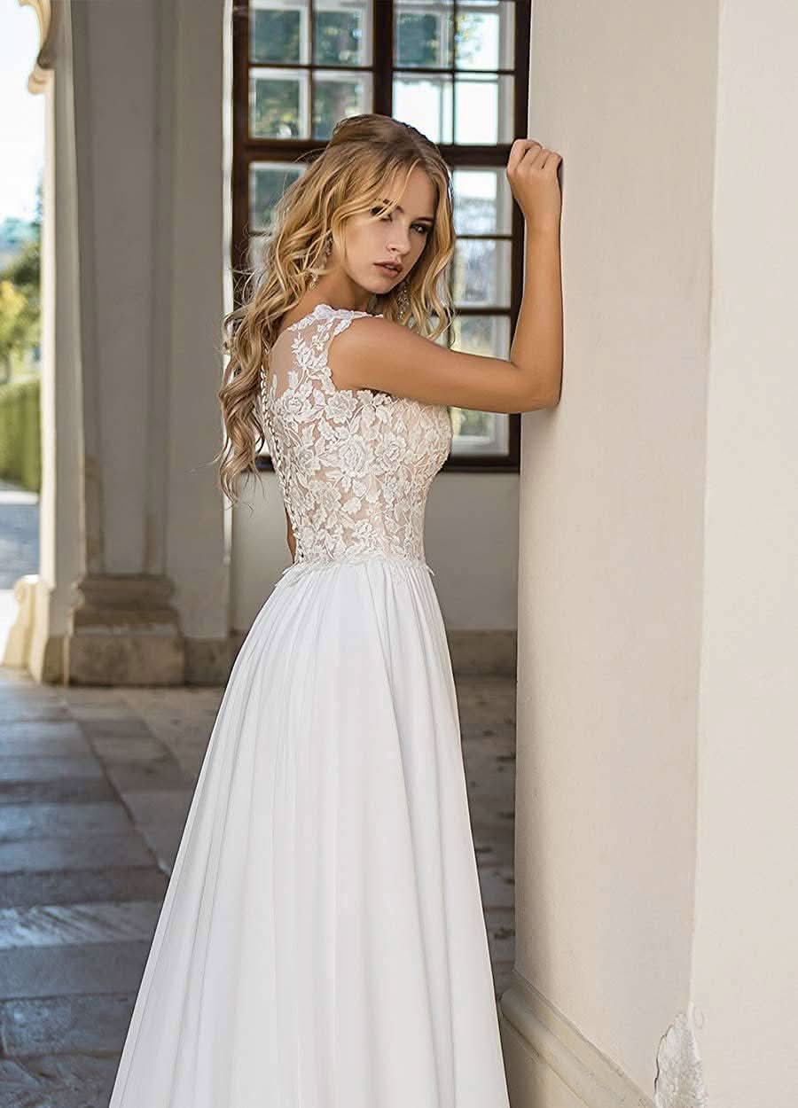 Women's Beach Spaghetti Strap Wedding Dresses for Bride 2025 Boho Long Lace Bridal Gowns for Wedding