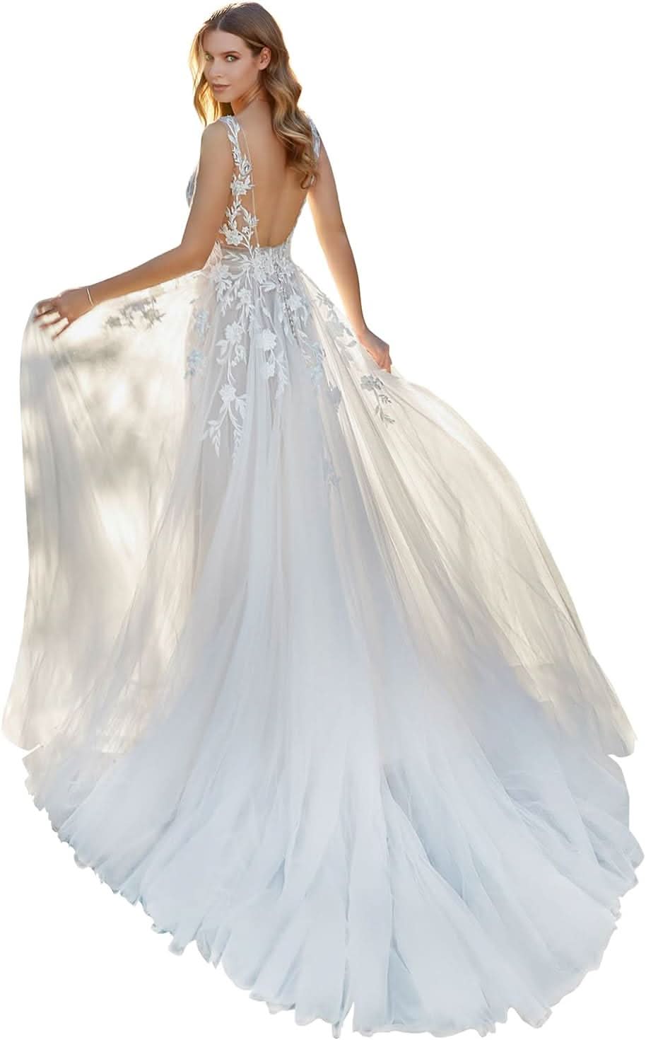 Lace Appliqued Wedding Dresses for Bride 2025 Beach Wedding Bridal Gowns for Women SE002