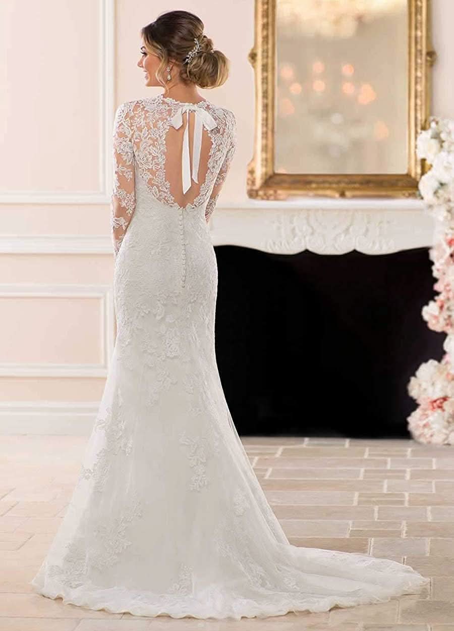 Women's Beach Spaghetti Strap Wedding Dresses for Bride 2025 Boho Long Lace Bridal Gowns for Wedding