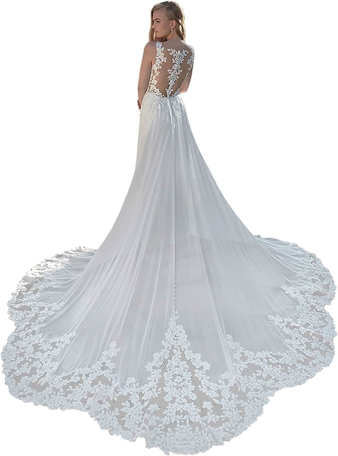 Lace Appliqued Wedding Dresses for Bride 2025 Beach Wedding Bridal Gowns for Women SE002