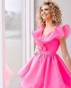 Elegant A Line V Neck Organza Ruffles Homecoming Dress BM bride