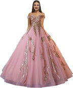 BMbride Women's Beading Sweetheart Ball Gown Tulle Layed Long Quinceanera Dress
