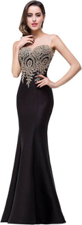 Women's Lace Applique Long Formal Mermaid Evening Prom Dresses Bmbride