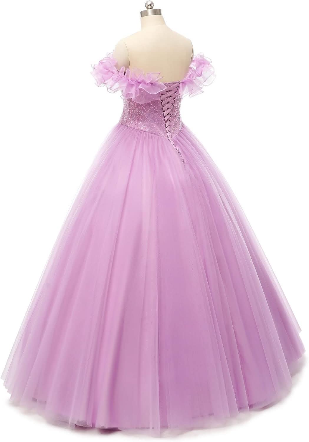 BMbride Women's Beading Sweetheart Ball Gown Tulle Layed Long Quinceanera Dress