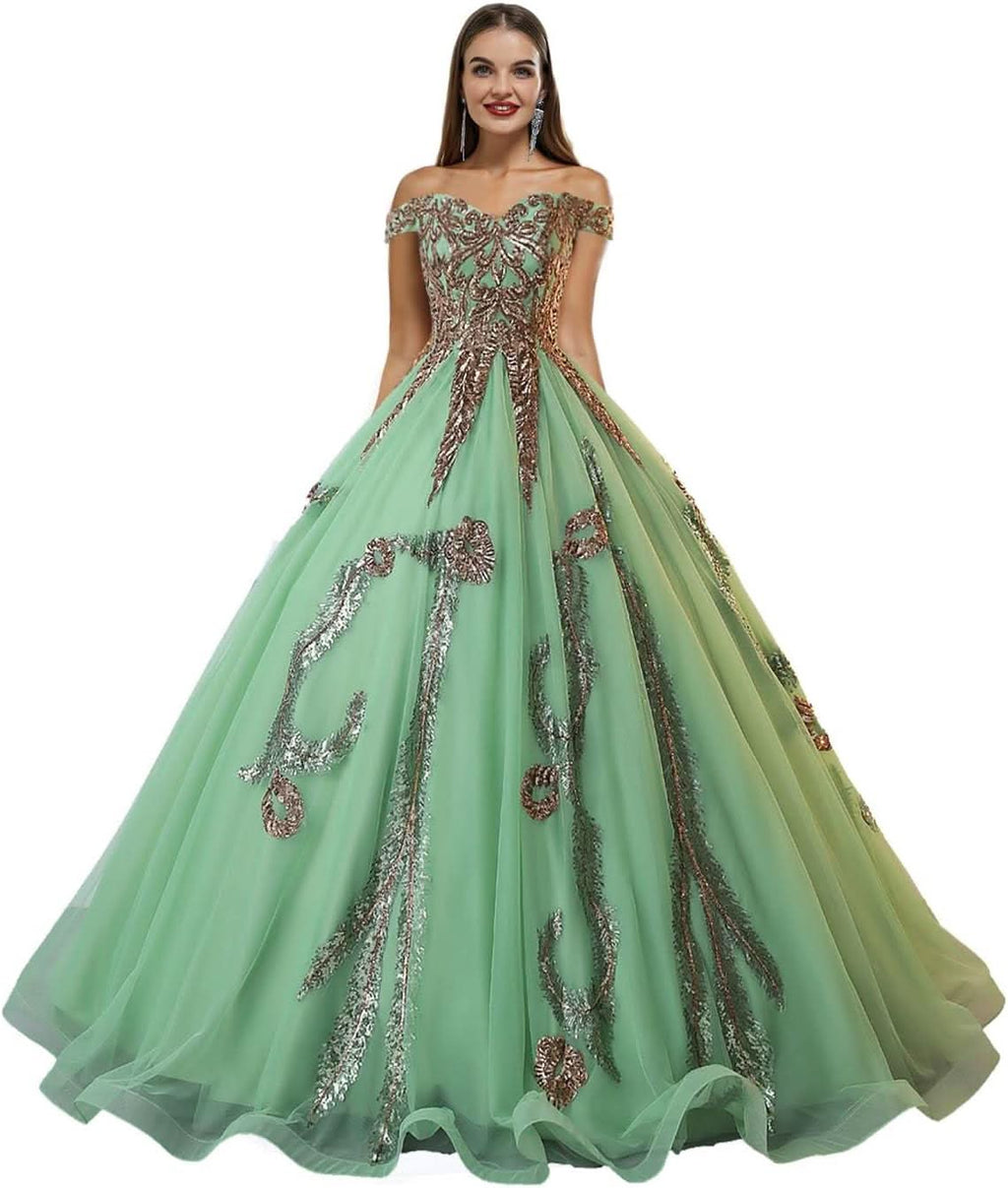 BMbride Women's Beading Sweetheart Ball Gown Tulle Layed Long Quinceanera Dress
