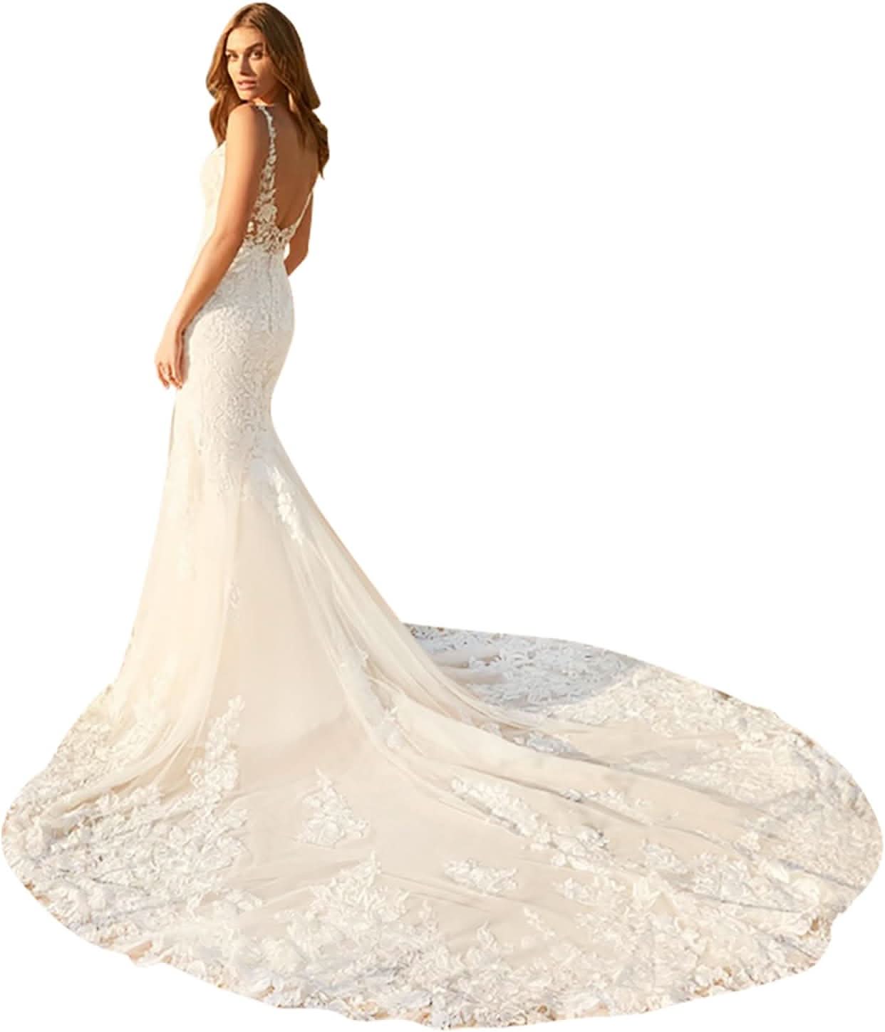 Lace Appliqued Wedding Dresses for Bride 2025 Beach Wedding Bridal Gowns for Women SE002