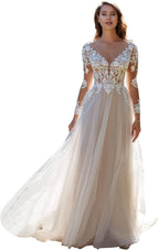 Lace Appliqued Wedding Dresses for Bride 2025 Beach Wedding Bridal Gowns for Women SE002