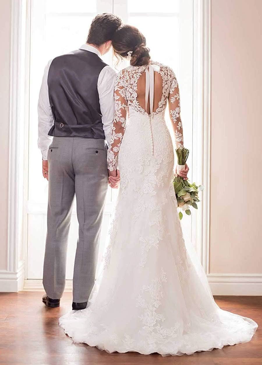 Women's Beach Spaghetti Strap Wedding Dresses for Bride 2025 Boho Long Lace Bridal Gowns for Wedding