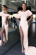 Daffodil Off-The-Shoulder Mermaid Evening Dress with Sequins and Split BM bride