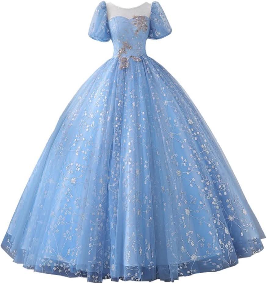 BMbride Women's Beading Sweetheart Ball Gown Tulle Layed Long Quinceanera Dress