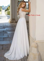 Women's Beach Spaghetti Strap Wedding Dresses for Bride 2025 Boho Long Lace Bridal Gowns for Wedding