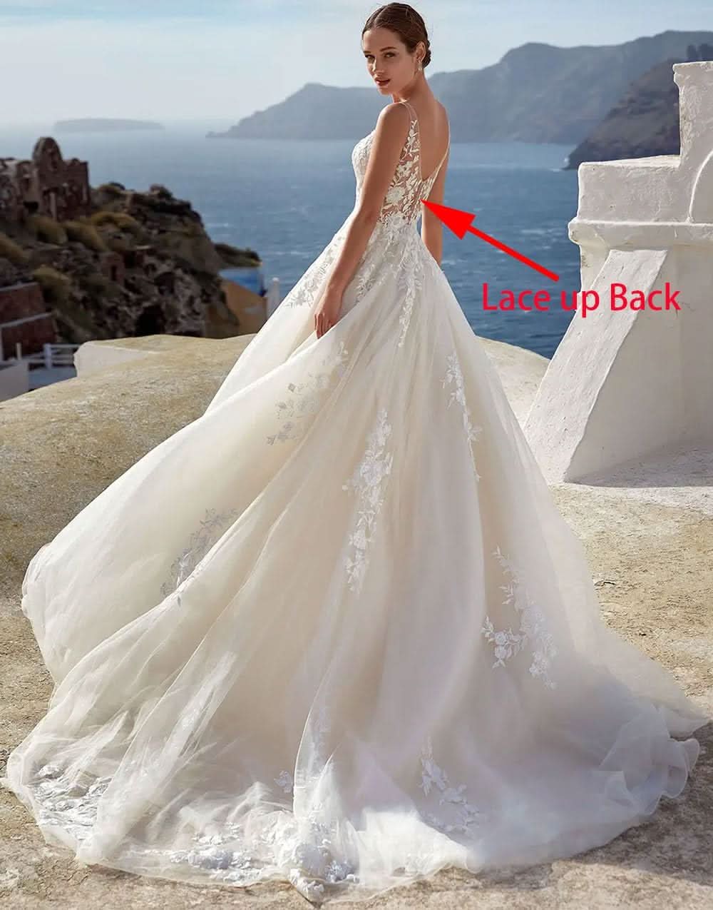 Lace Appliqued Wedding Dresses for Bride 2025 Beach Wedding Bridal Gowns for Women SE002
