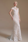 Sleeveless Mermaid Wedding Dress High-neck Lace With Sleeves BM bride