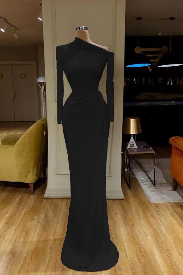 Mermaid Long Sleeves Prom Dress BM bride