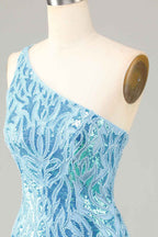 Sparkly Blue Beaded Fringed Tight Short Homecoming Dress Bmbride