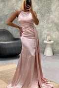 Elegant Jewel Strapless Mermaid Long Prom Dress with Pleats BM bride