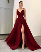 Lavender Spaghetti-Straps Sequins A-Line Evening Dress with Split BM bride