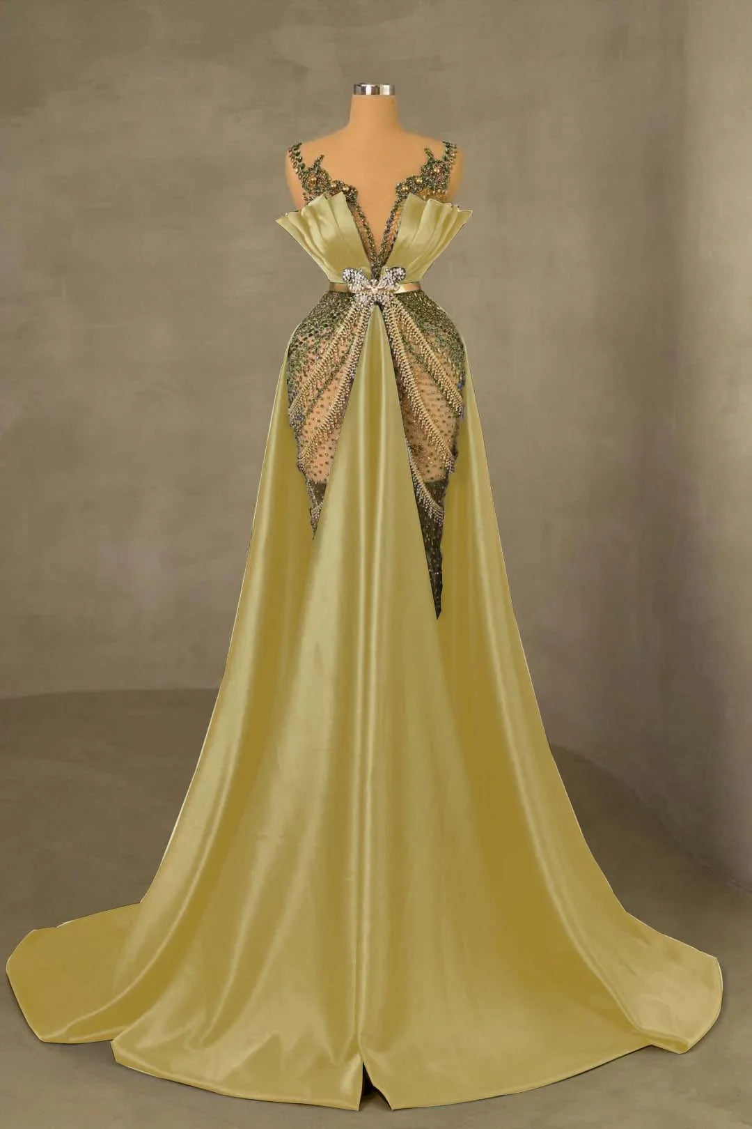 Heavy Emerald Green Straps Mermaid Prom Dress With Sleeveless Long