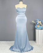 Red Sweetheart Sleeveless Sequined Mermaid Prom Dress BM bride