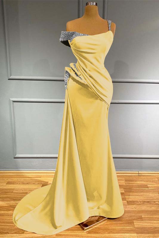 Long Off the Shoulder Mermaid Ruffles Prom Dress With Beading