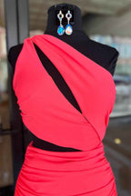 Simple Coral Cut Out Tight Short Homecoming Dress Bmbride