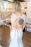 Glamorous A-Line Wedding Dress Spaghetti-Straps With Lace Appliques BM bride