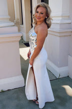 Fashionable Sheath One Shoulder Cut Mirror Sequins Prom Dress BM bride