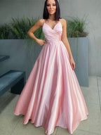 Blushing Pink Spaghetti-Straps Prom Dress BM bride