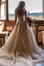 Glamorous Sweetheart Tulle Princess Wedding Dress with Lace Appliques BM bride
