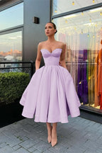 Sweetheart Sleeveless Evening Dress Short with Beading and Pockets BM bride