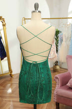 Coral Short Tight Homecoming Dress with Lace Beading Bmbride