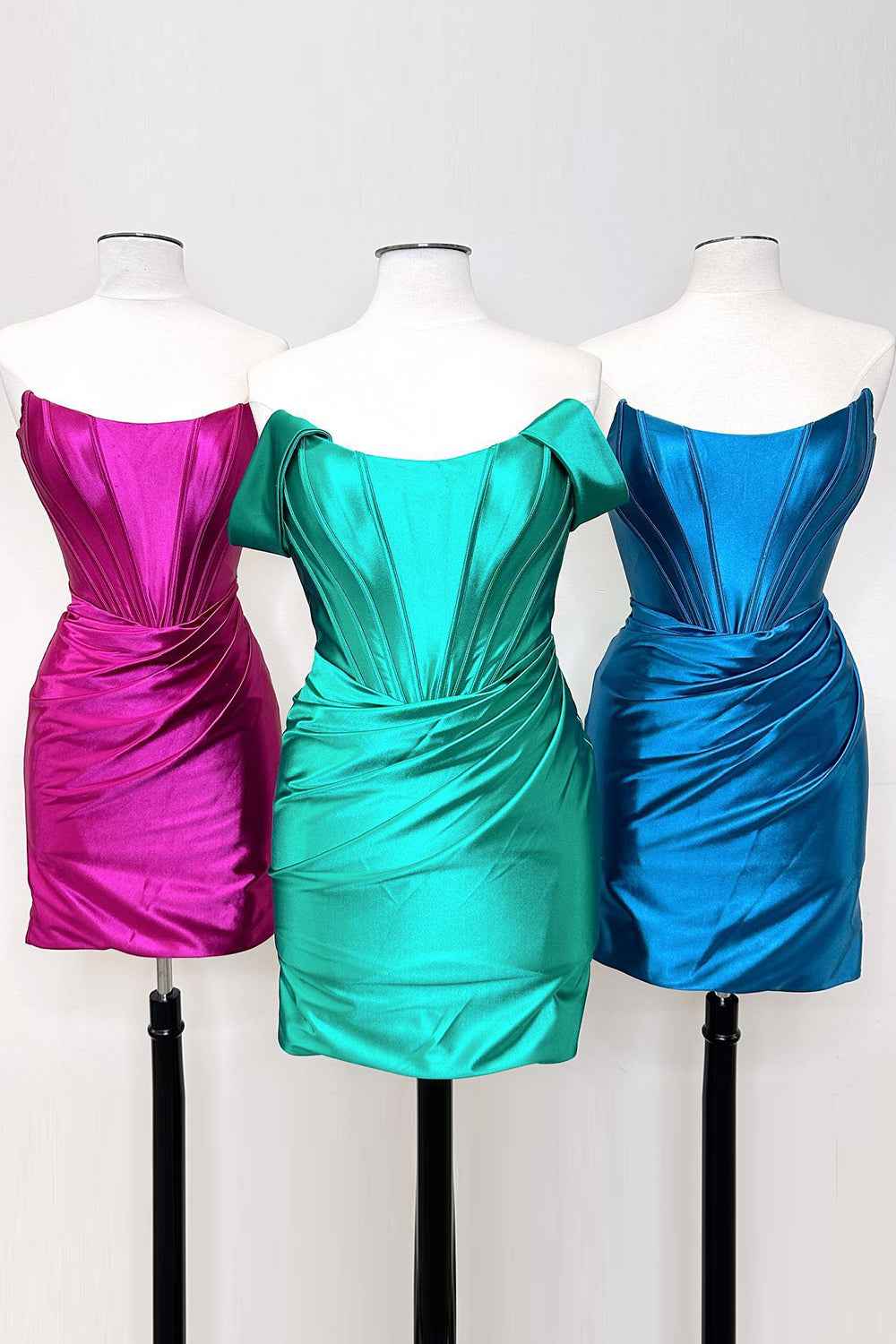 Fuchsia Off the Shoulder Ruched Tight Homecoming Dress
