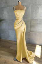 Straps Mermaid Appliques Bead Prom Dress BM bride