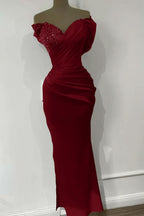 Orange Sweetheart Off-the-Shoulder Mermaid Sequins Evening Dress Online BM bride