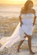 Beach Tulle Lace Wedding Dress BM bride