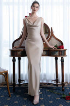 Straps Sleeveless Backless Long Mermaid Prom Dress With Pleated