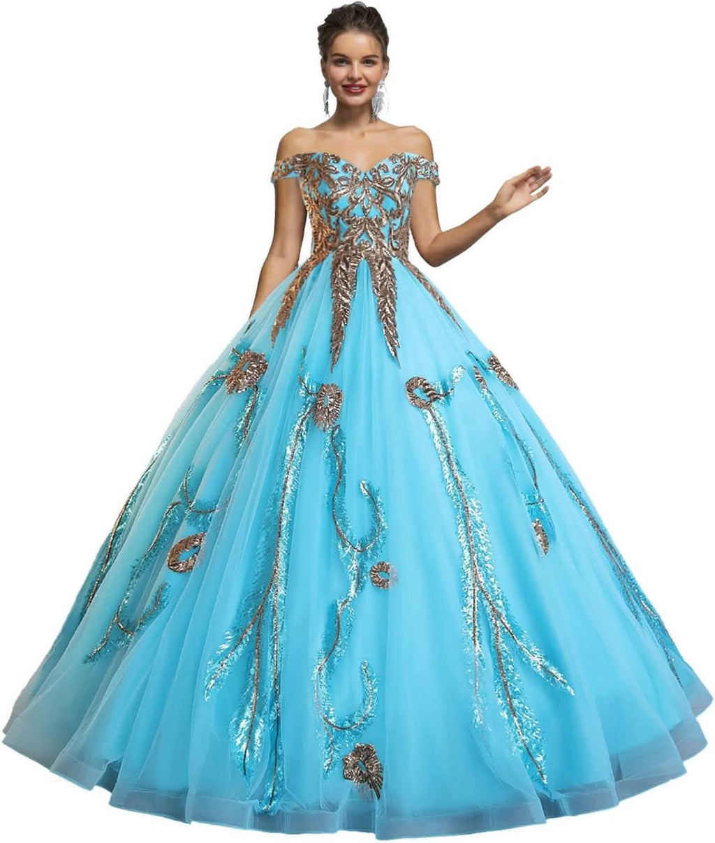 BMbride Women's Beading Sweetheart Ball Gown Tulle Layed Long Quinceanera Dress