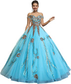 BMbride Women's Beading Sweetheart Ball Gown Tulle Layed Long Quinceanera Dress