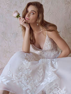 Lace Appliqued Wedding Dresses for Bride 2025 Beach Wedding Bridal Gowns for Women SE002