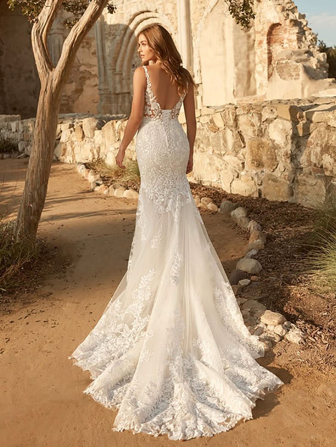 Lace Appliqued Wedding Dresses for Bride 2025 Beach Wedding Bridal Gowns for Women SE002