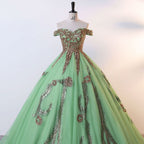 BMbride Women's Beading Sweetheart Ball Gown Tulle Layed Long Quinceanera Dress