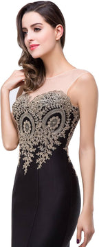 Women's Lace Applique Long Formal Mermaid Evening Prom Dresses Bmbride