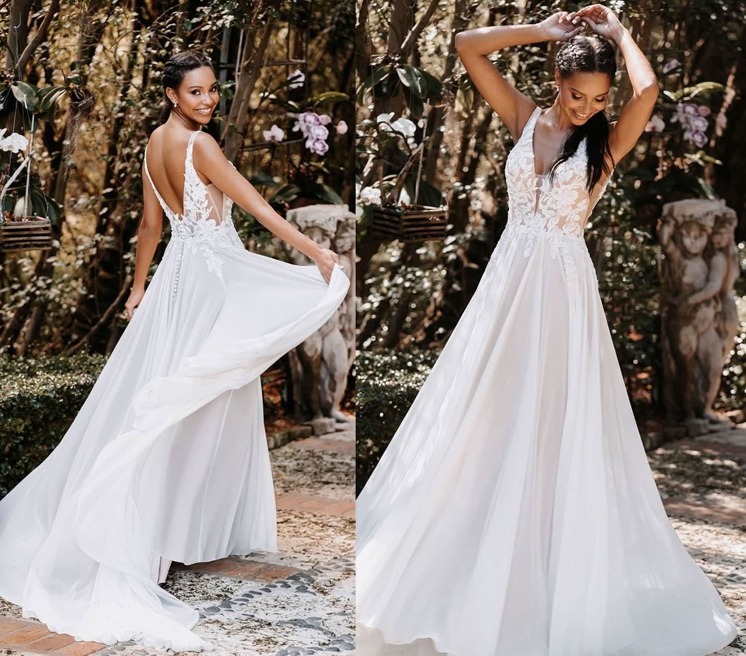 Lace Appliqued Wedding Dresses for Bride 2025 Beach Wedding Bridal Gowns for Women SE002