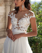 Lace Appliqued Wedding Dresses for Bride 2025 Beach Wedding Bridal Gowns for Women SE002