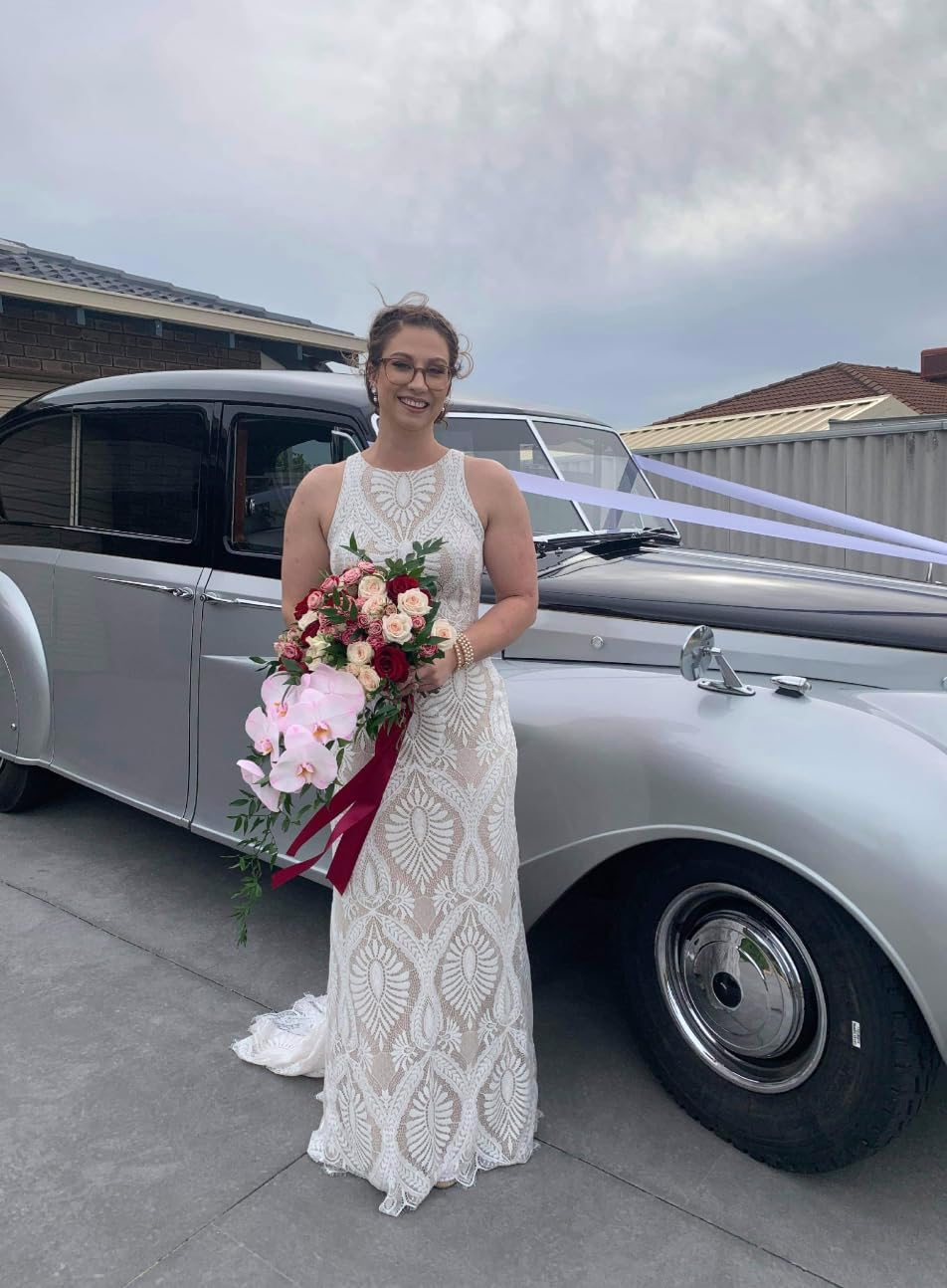 Women's Beach Wedding Dresses for Bride 2022 Vintage Long Sleeves Lace Bohemian Bridal Gown Bmbride
